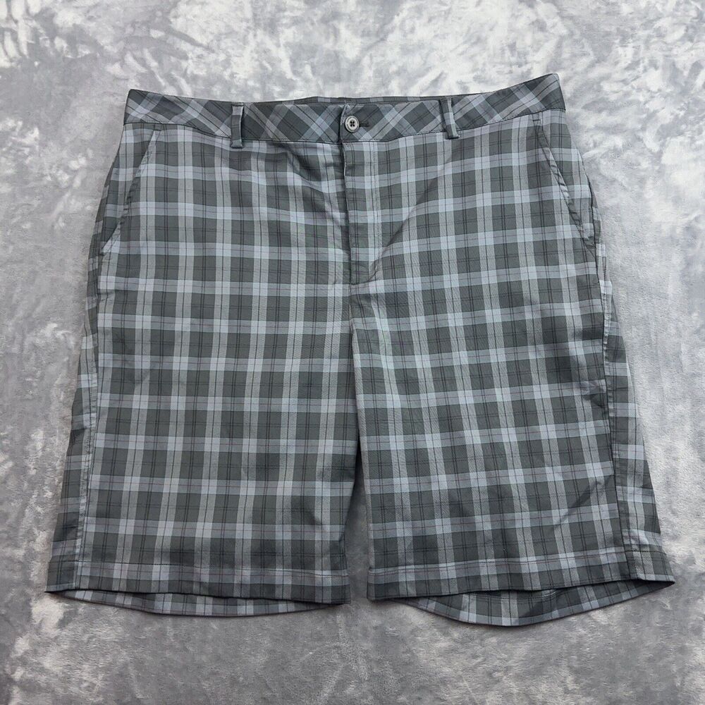 Under Armour Performance Men's Gray Plaid Golf Shorts 10" Inseam Size 40